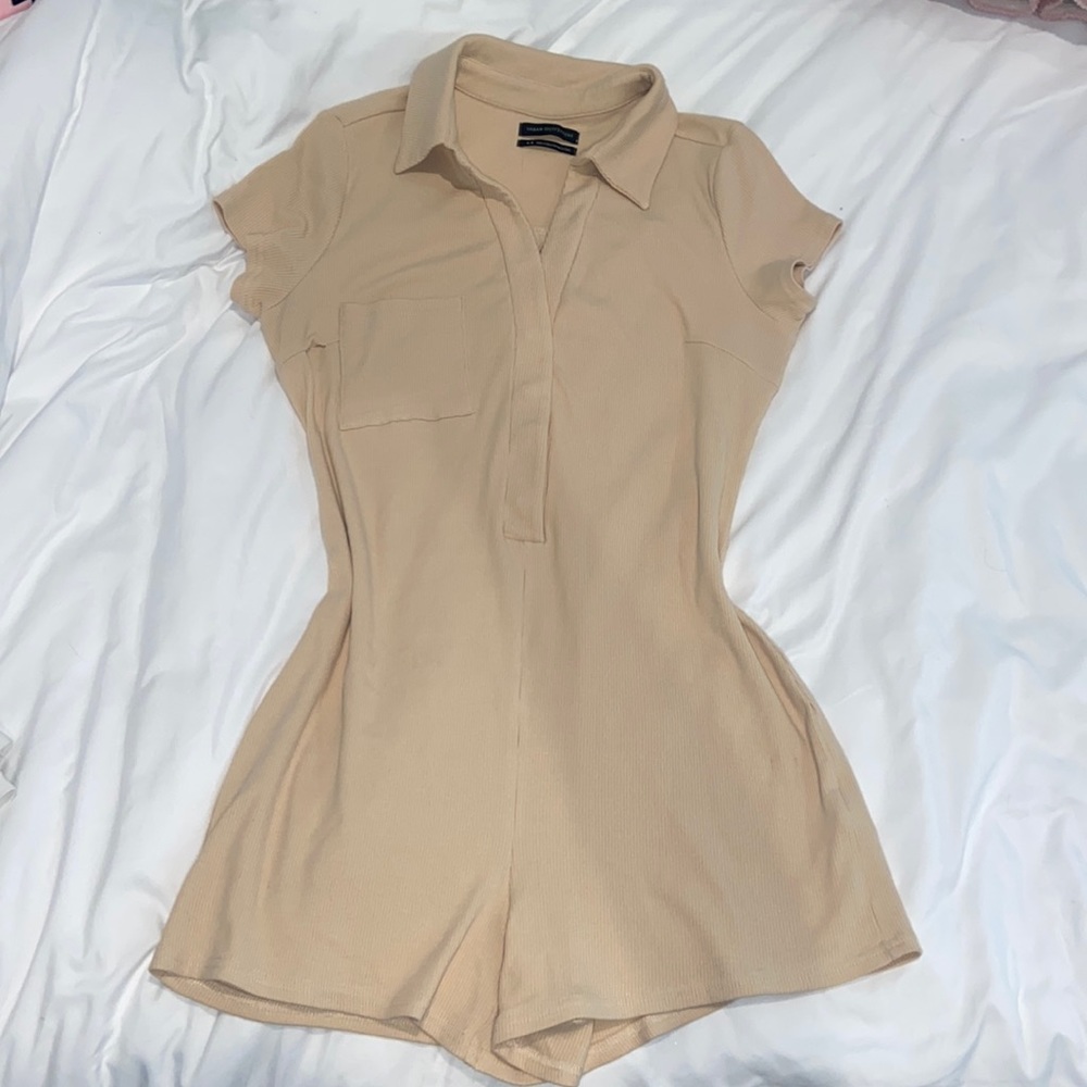 Urban outfitters cream jumpsuit